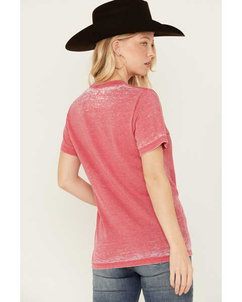 Image #4 - Bohemian Cowgirl Women's Lips Burnout Short Sleeve Graphic Tee, Red, hi-res