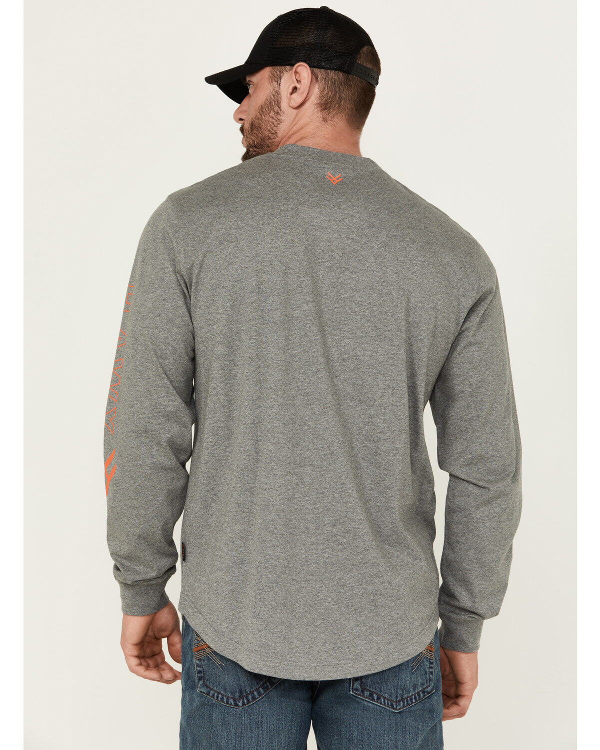 Image #4 - Hawx Men's Logo Long Sleeve Knit Work T-Shirt, Heather Grey, hi-res