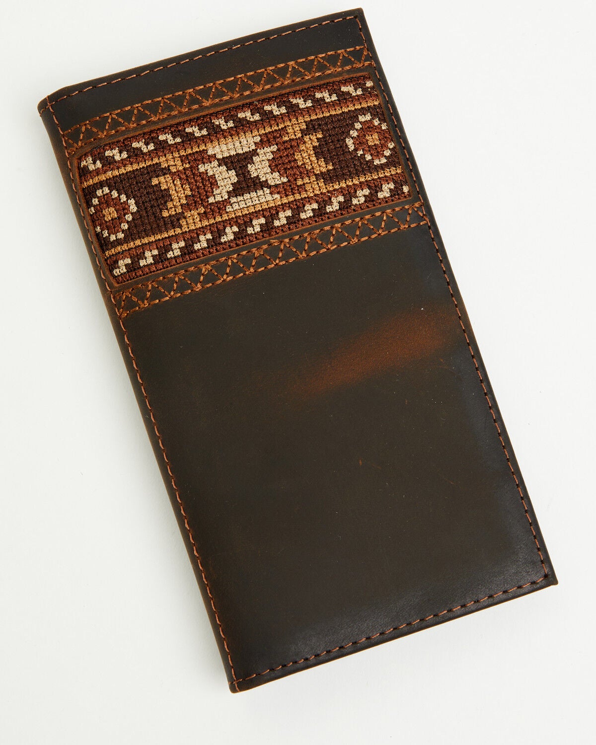Cody James Men's Needlepoint Inlay Rodeo Wallet, Dark Brown, hi-res