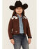 Image #1 - Cowgirl Hardware Girls' Cow Print Yoke Poly Shell Jacket, , hi-res