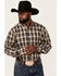 Resistol Men's Roselle Plaid Long Sleeve Button Down Western Shirt, Olive, hi-res