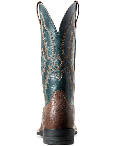 Ariat Men's Round Pen Saddle Western Performance Boots - Broad Square Toe, Brown, hi-res