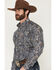 Image #2 - Cinch Men's Paisley Print Long Sleeve Button-Down Western Shirt, Navy, hi-res