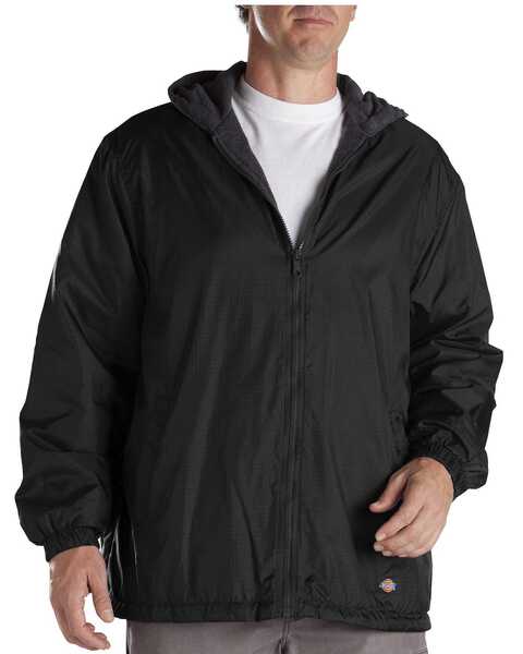 Image #1 - Dickies Fleece Lined Hooded Jacket - Big & Tall, Black, hi-res
