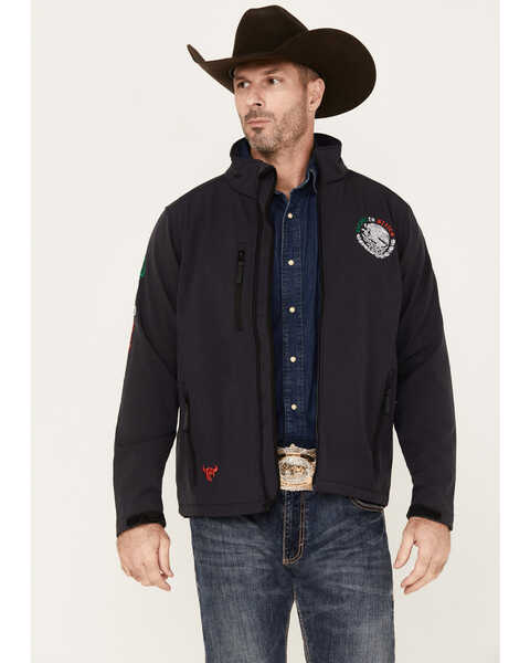 Cowboy Hardware Men's Nacido En Mexico Logo Softshell Jacket, Grey, hi-res