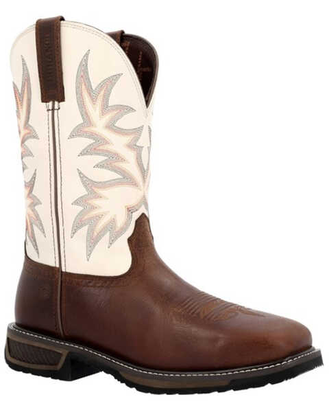 Durango Men's 11" Workhorse Western Boots -  Steel Toe, Chocolate, hi-res