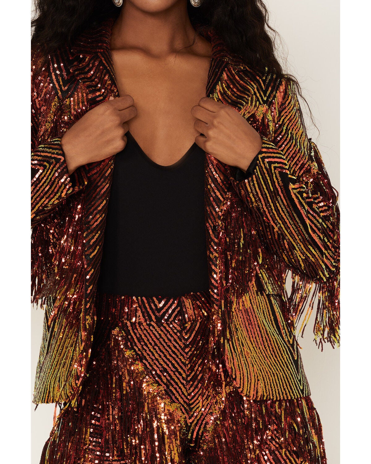 Image #3 - Any Old Iron Women's Sequins and Fringe Jacket, , hi-res