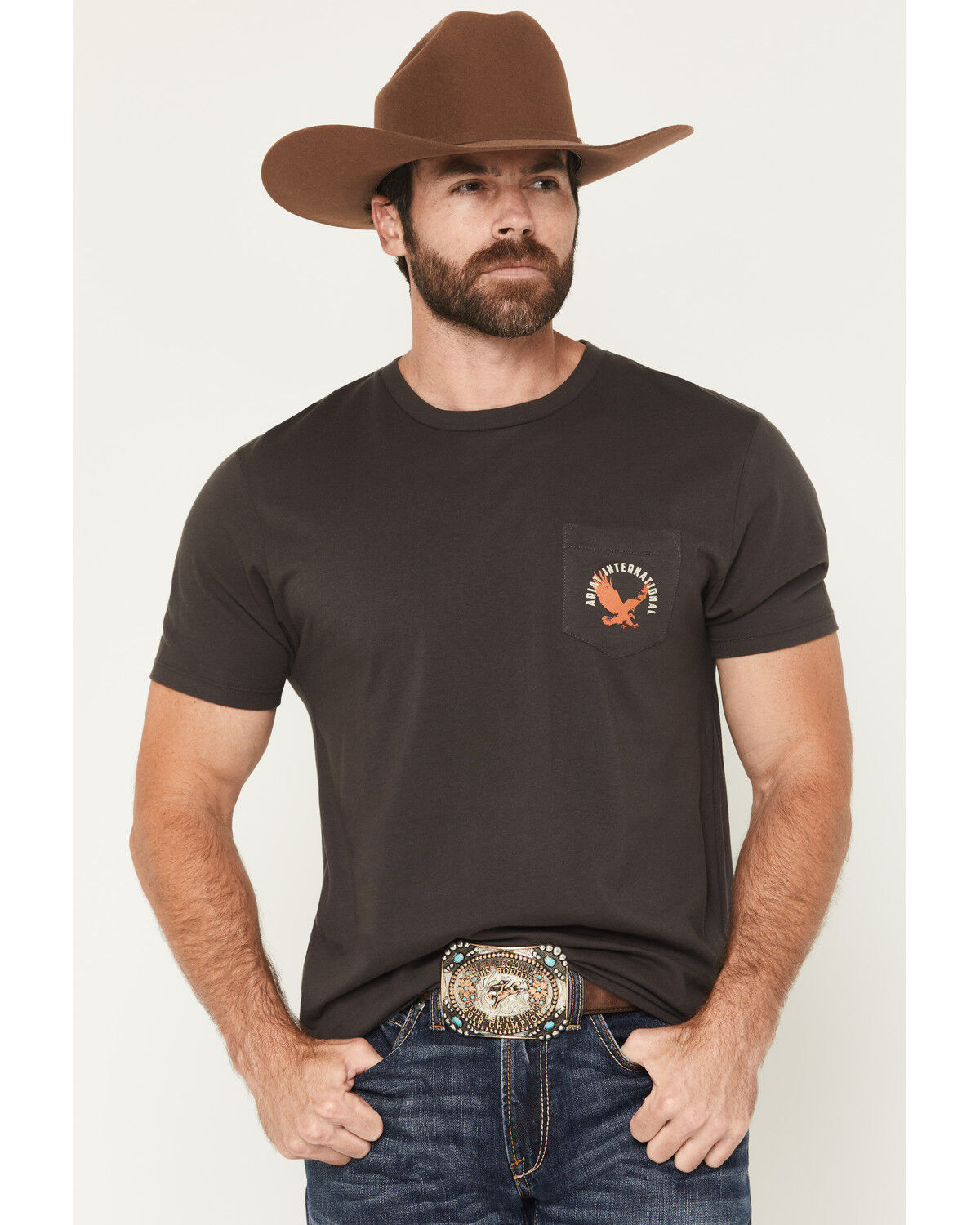 Image #2 - Ariat Men's Eagle Short Sleeve Graphic T-Shirt, Black, hi-res