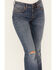 Image #2 - Shyanne Women's Sand Palm Medium Wash Mid Rise Stretch Flare Jeans, Medium Wash, hi-res