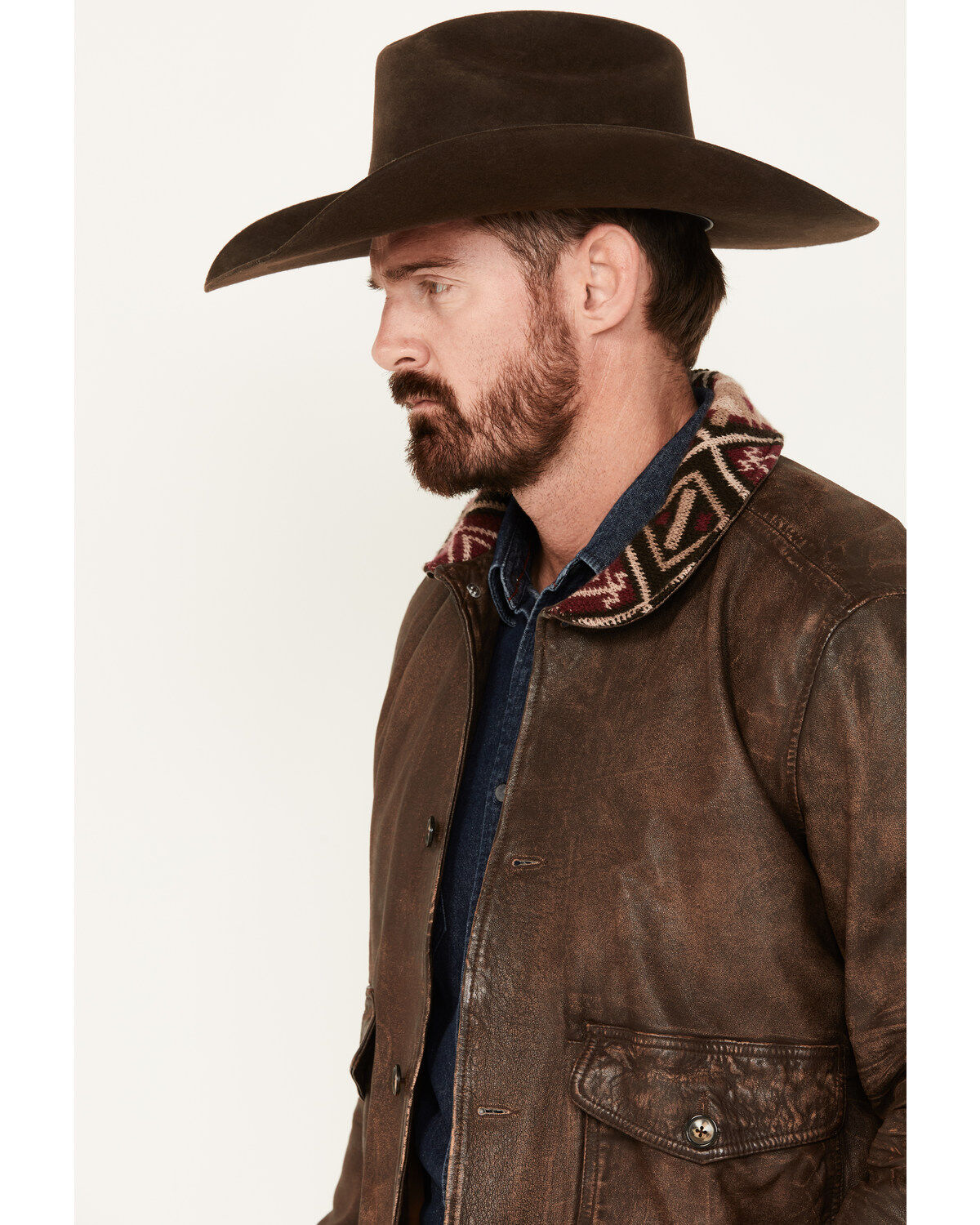 Image #2 - Cody James Men's Button-Down Bomber Jacket, Brown, hi-res