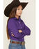 Image #3 - Cruel Girl Girls' Solid Long Sleeve Button-Down Western Shirt, Purple, hi-res