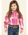 Image #4 - Shyanne Toddler Girls' Pink & Purple Plaid Horse Embroidered Long Sleeve Western Shirt, , hi-res