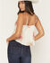 Image #4 - Shyanne Women's Floral Print Sleeveless Satin Tank Top, Cream, hi-res