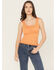 Image #1 - Rock & Roll Denim Women's Floral Jacquard Tank Top, Orange, hi-res