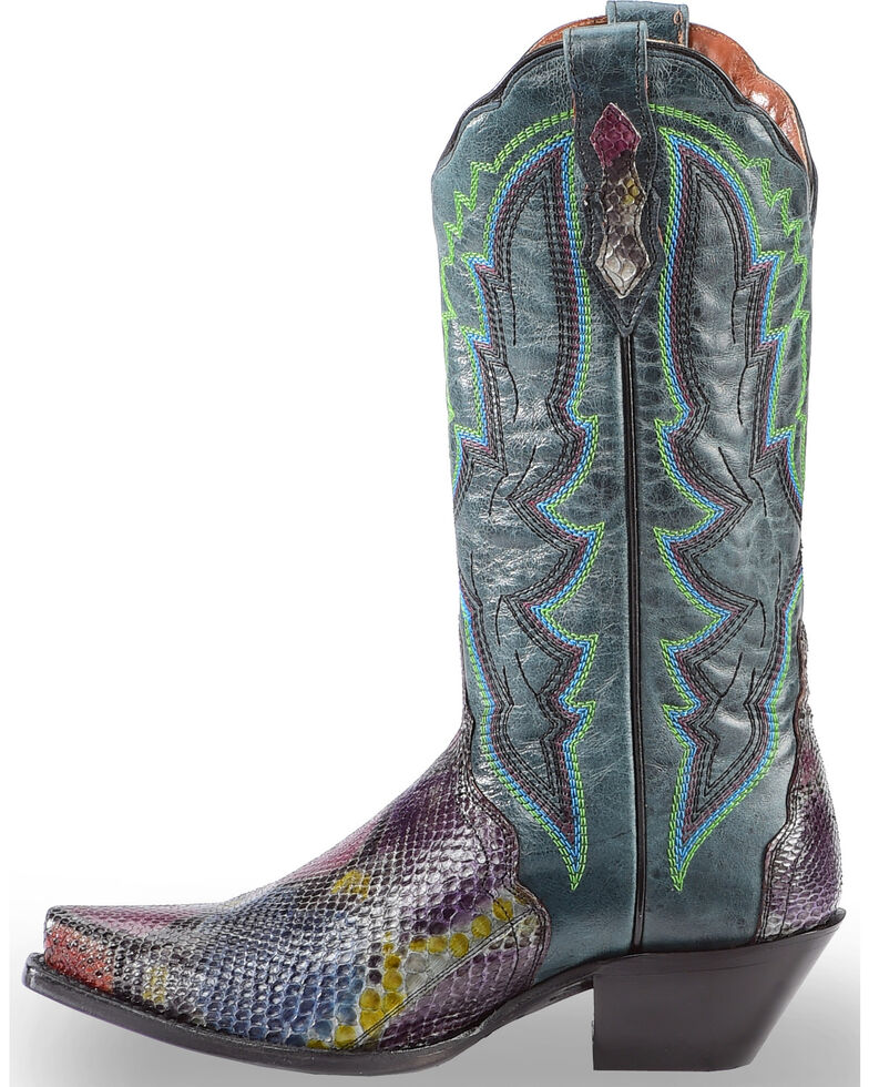 Dan Post Women S Painted Belly Python Triad Cowgirl Boots Snip