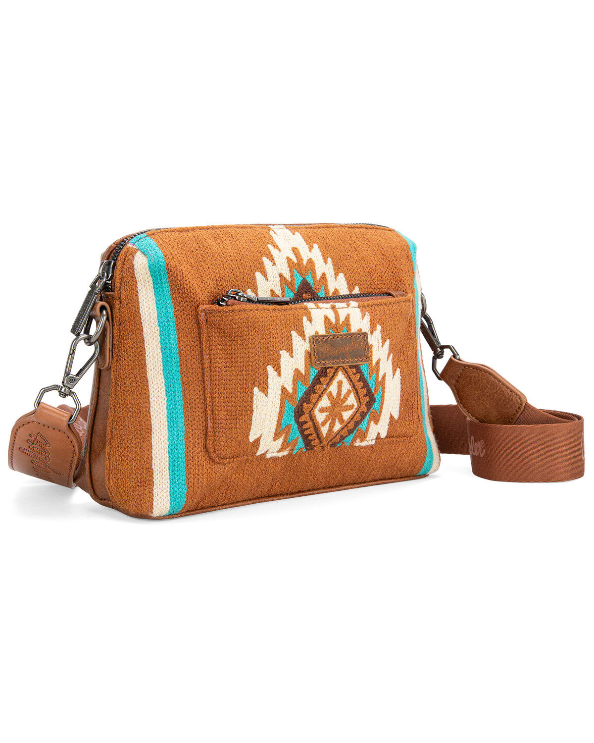 Image #1 - Wrangler Women's Daenerys Winter Southwestern Crossbody Bag, Brown, hi-res