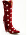 Image #1 - Dingo Women's Super Star Tall Suede Western Boots - Snip Toe, Red, hi-res
