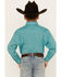 Rough Stock by Panhandle Boys' Foulard Geo Print Long Sleeve Western Snap Shirt, Turquoise, hi-res