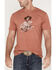 Wrangler Men's George Strait Heather Redwood Graphic Short Sleeve T-Shirt , Rust, hi-res