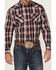 Rodeo Clothing Men's Plaid Long Sleeve Snap Western Shirt , Burgundy, hi-res