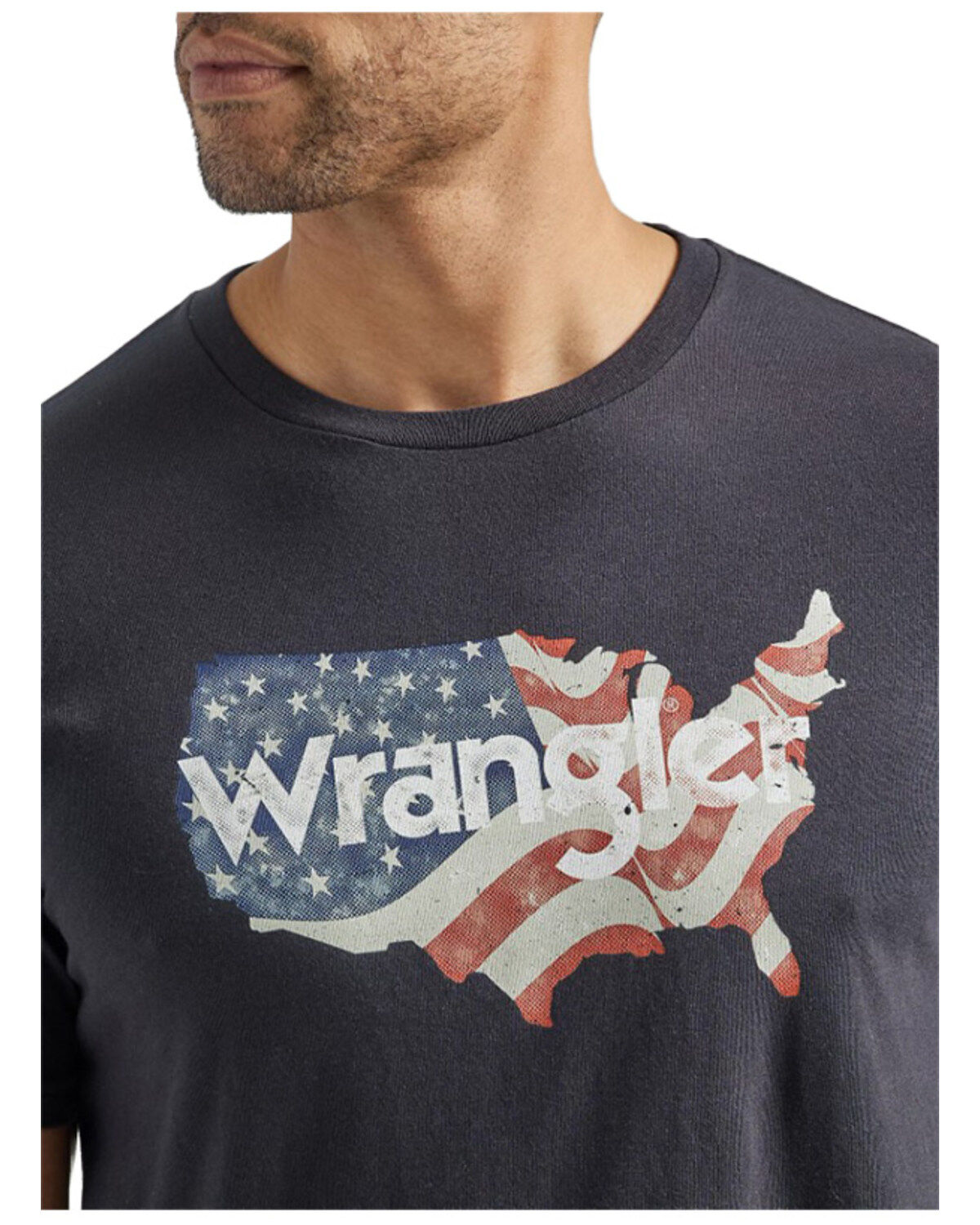 Image #2 - Wrangler Men's Americana USA Short Sleeve Graphic T-Shirt, Dark Grey, hi-res