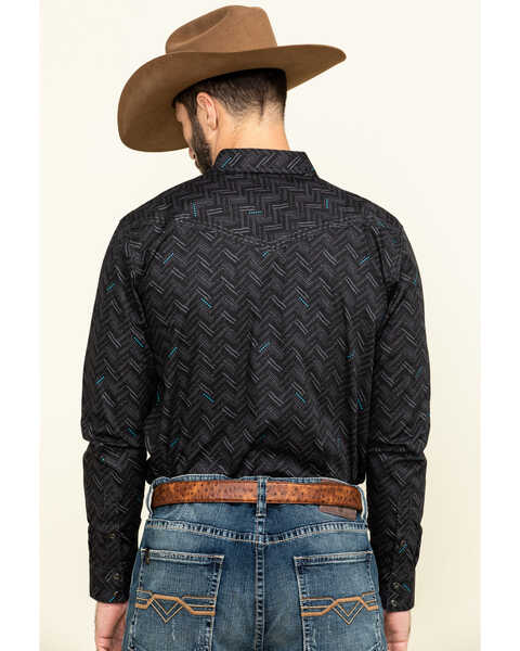 Image #2 - Cody James Men's Mesa Ridge Herringbone Print Long Sleeve Pearl Snap Western Shirt , , hi-res