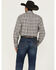 Image #4 - Wrangler Men's Bucking Cancer Plaid Print Long Sleeve Button-Down Western Shirt - Tall, Black, hi-res