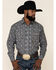 Image #1 - Rough Stock By Panhandle Men's Atalaya Stretch Paisley Print Long Sleeve Western Shirt, Black, hi-res
