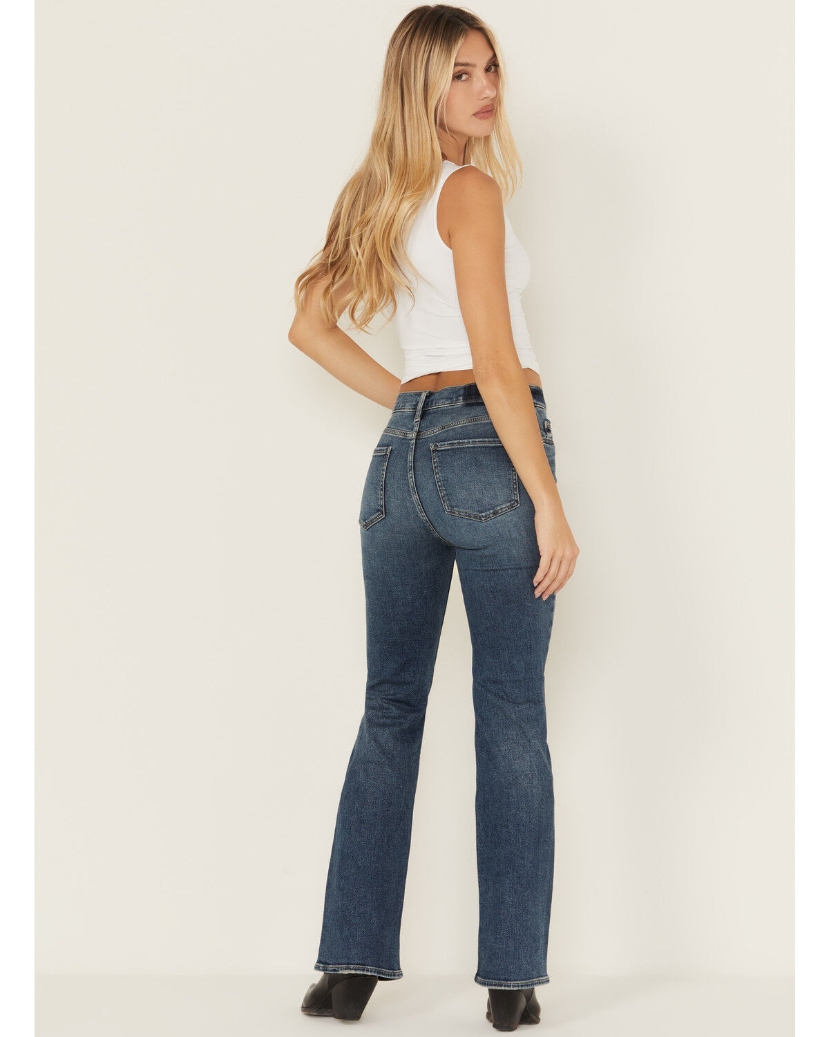 Image #3 - Daze Women's Perfection Dark Wash Mid Rise Stretch Denim Jeans, Dark Wash, hi-res