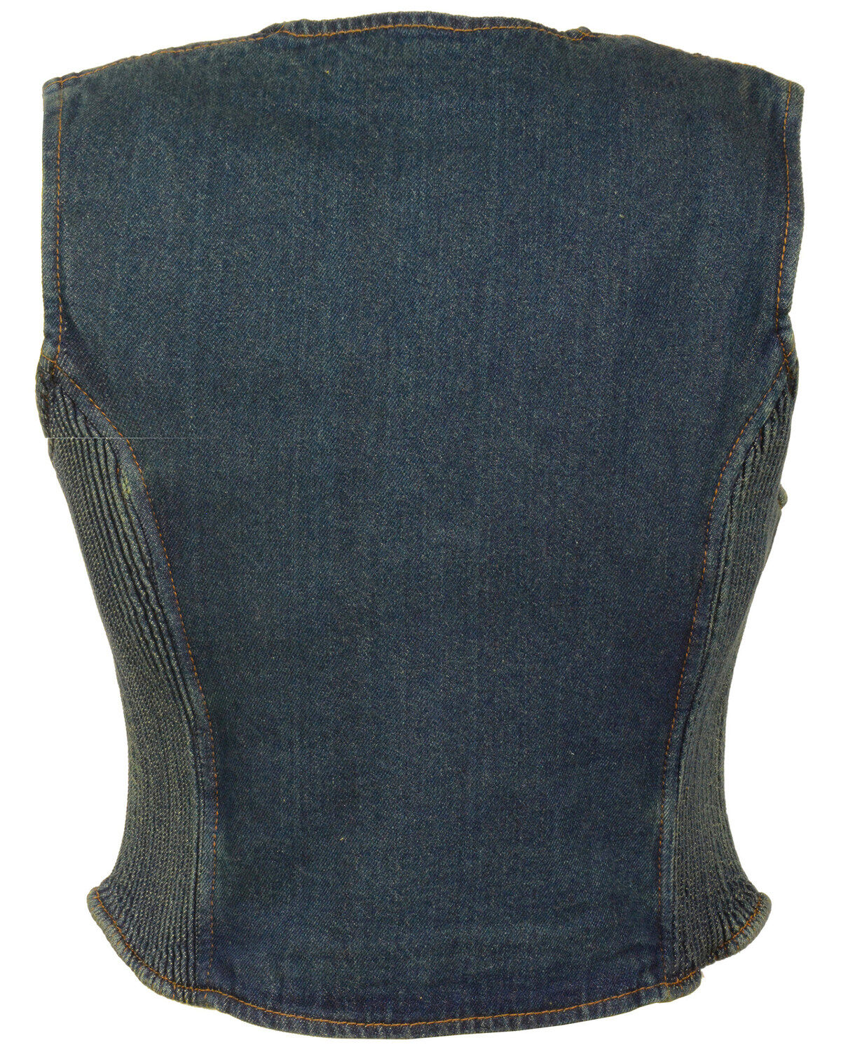 Image #2 - Milwaukee Leather Women's Side Stretch Zipper Front Denim Vest - 4X, , hi-res