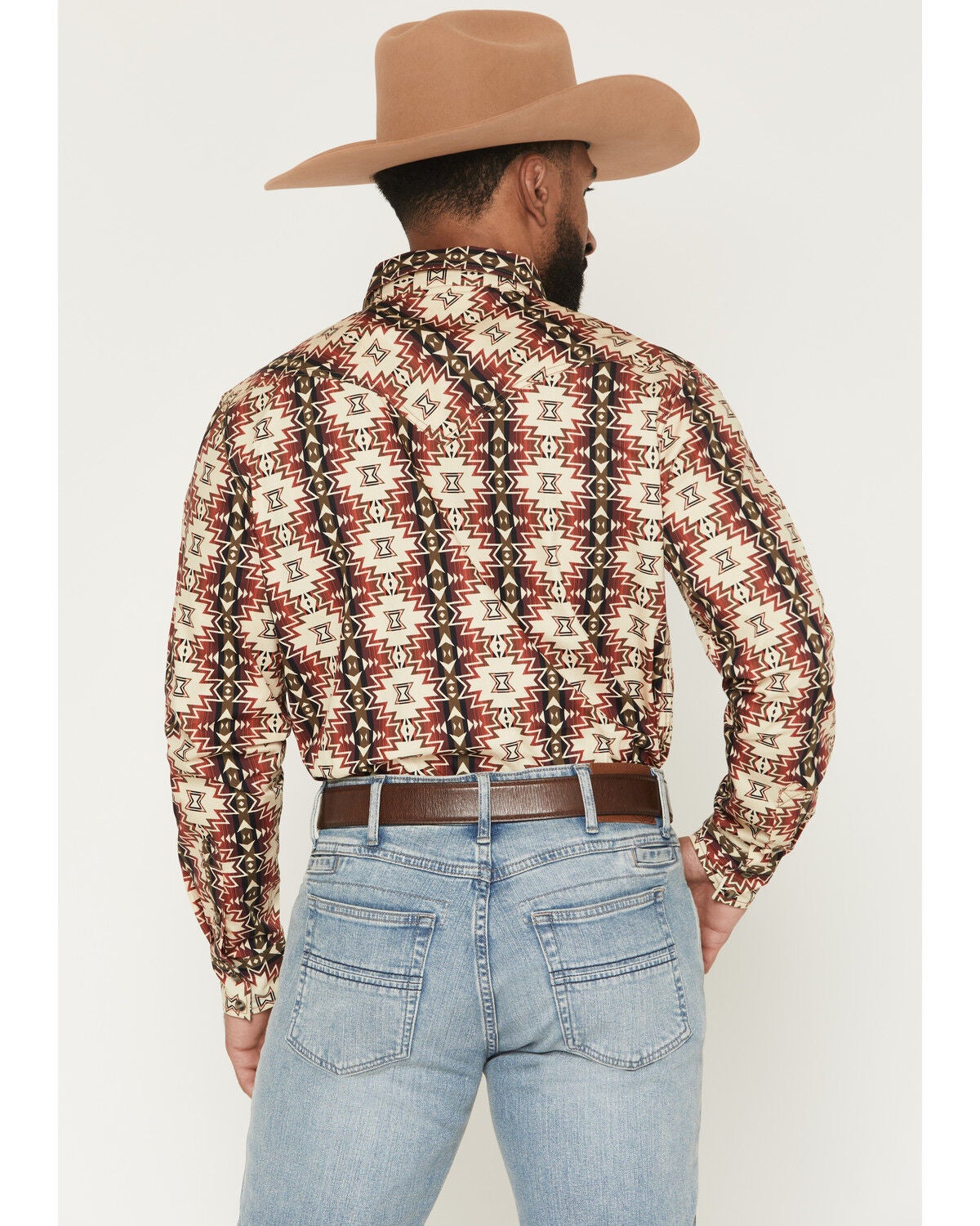 Image #4 - Cody James Men's Thatcher Southwestern Print Long Sleeve Snap Western Shirt, Rust Copper, hi-res