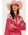 Image #2 - Mainstrip Women's Star Sequins Long Sleeve Button-Down Western Top, Pink, hi-res