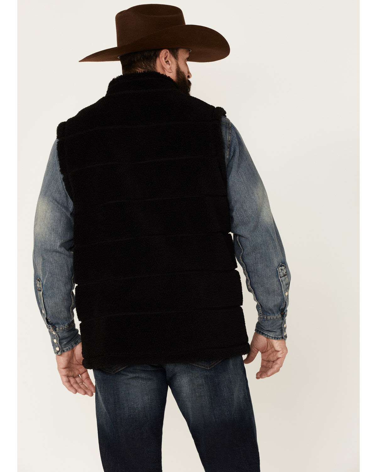 Image #4 - Cody James Men's Mesa Quilted Snap-Front Sherpa Vest, Black, hi-res