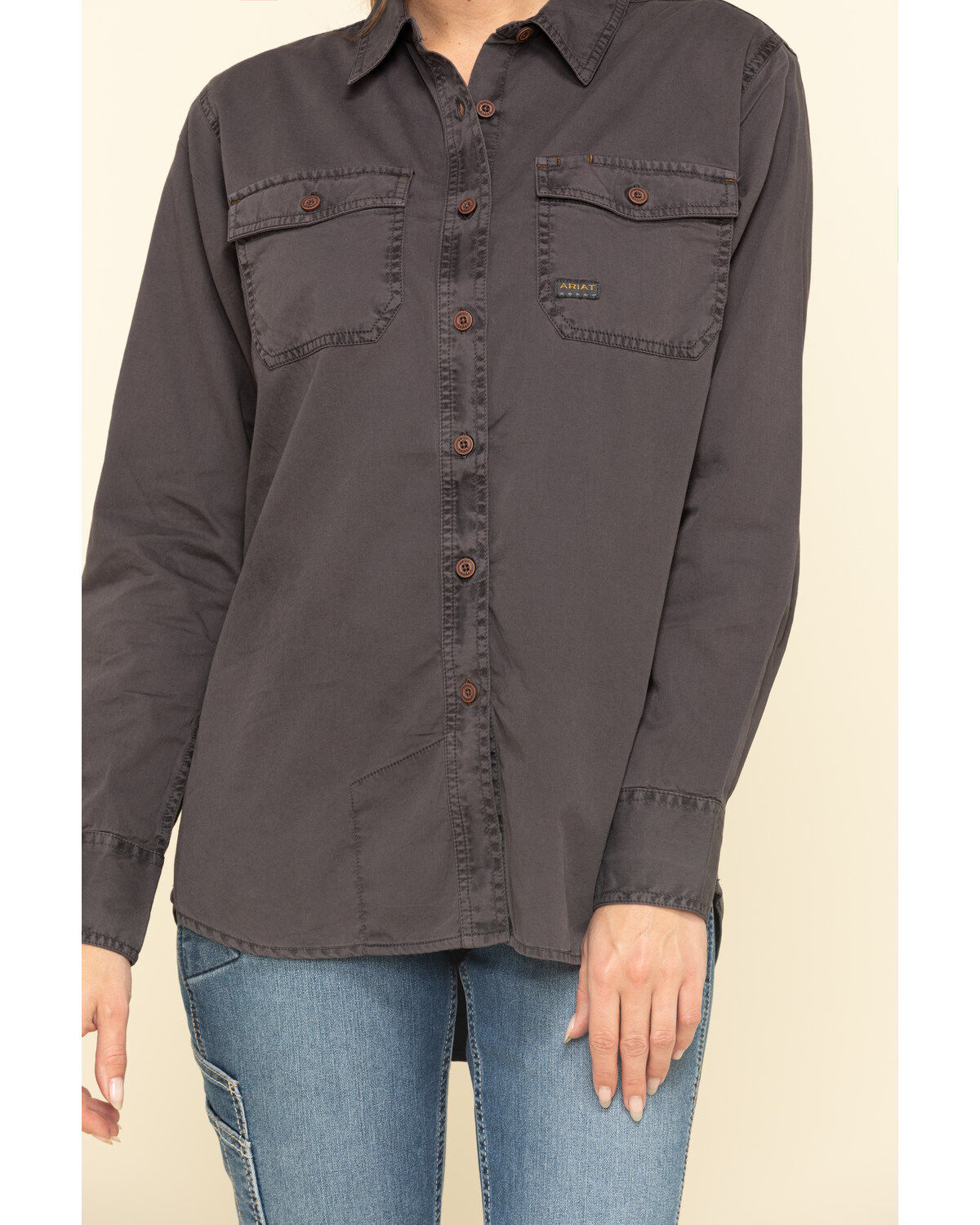 Image #4 - Ariat Women's Rebar Washed Twill Long Sleeve Work Shirt, , hi-res