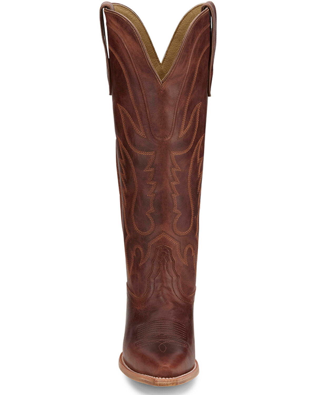 Image #4 - Tony Lama Women's Derby Jess Tall Western Boots - Snip Toe, Cognac, hi-res