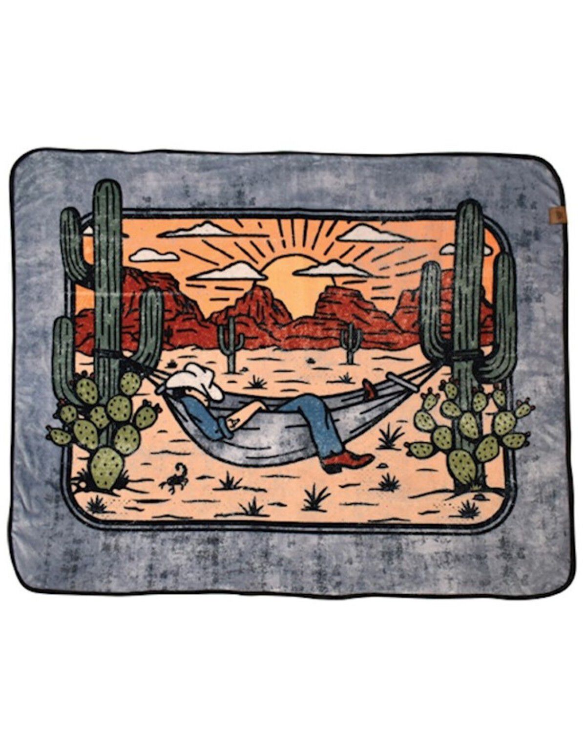 Image #1 - Red Dirt Hat Home On The Range Fleece Blanket, Brown, hi-res