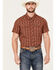 Image #1 - Panhandle Men's Southwestern Print Short Sleeve Performance Snap Western Shirt, , hi-res