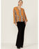 Image #4 - Wrangler Retro Women's Split Neck Peplum Print Mustard Peasant Top, Dark Yellow, hi-res
