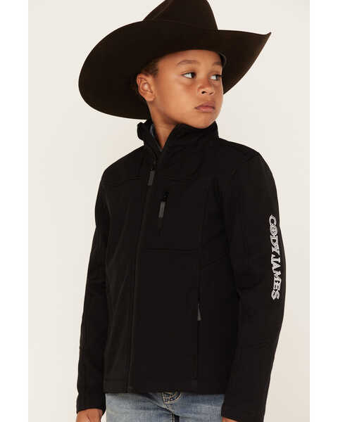 Image #2 - Cody James Boys' Embroidered Softshell Jacket, Black, hi-res