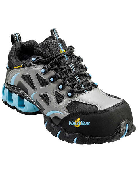Image #1 - Nautilus Women's Nylon Microfiber Athletic Work Shoes - Composite Toe, Grey, hi-res