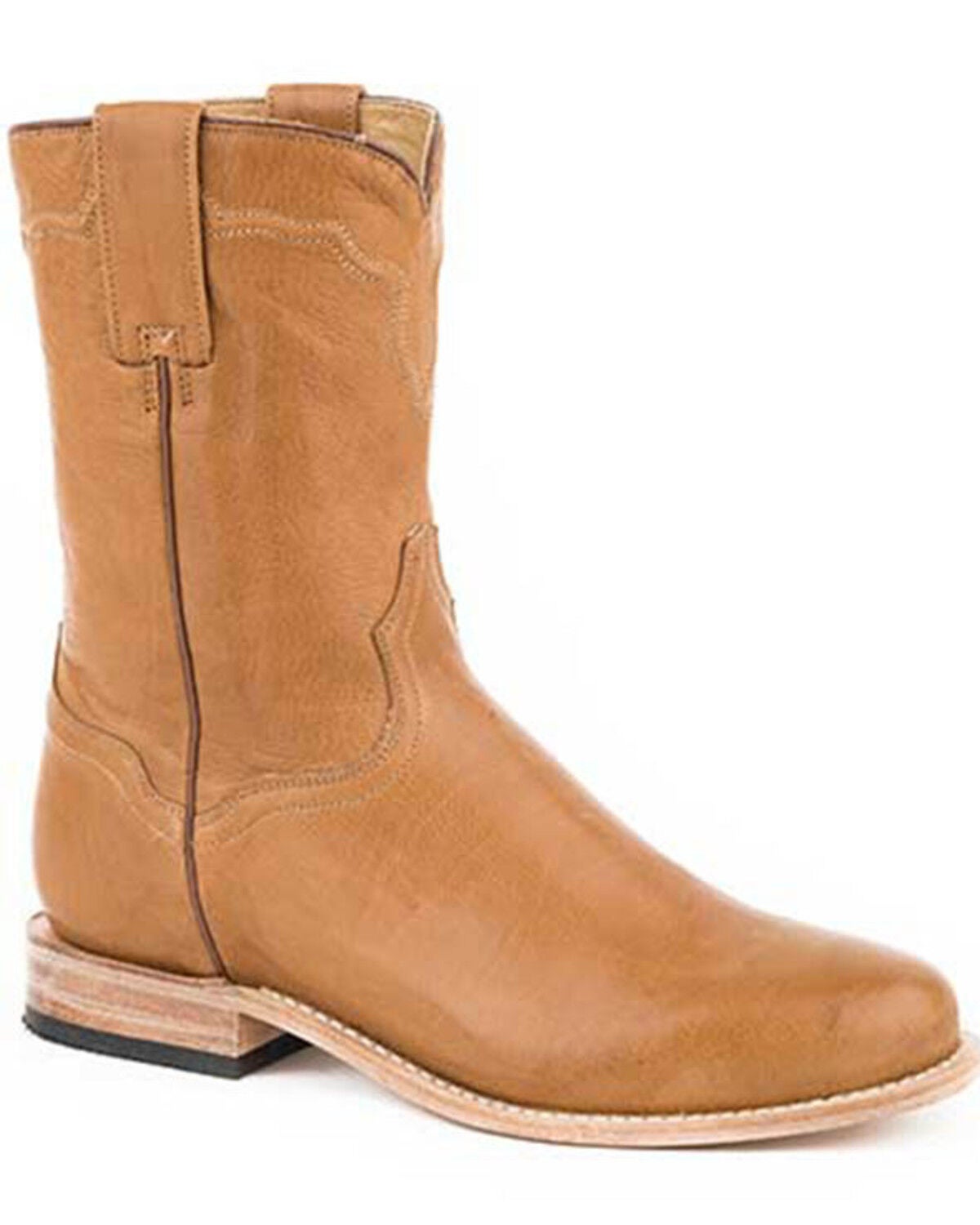 Stetson Men's Puncher Western Boots - Round Toe, Tan, hi-res