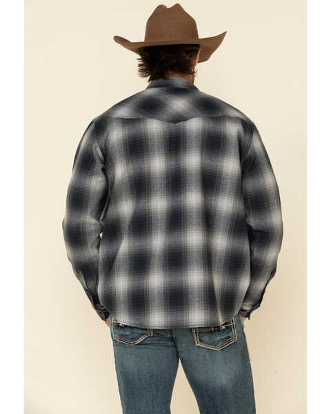 Image #3 - Cody James Men's Evergreen Large Ombre Plaid Long Sleeve Western Flannel Shirt , , hi-res