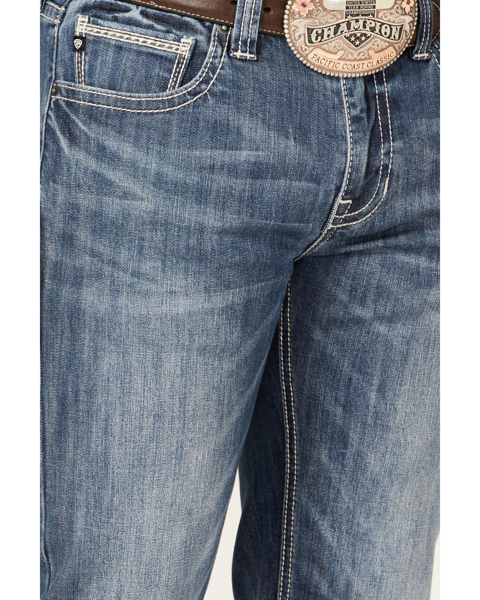 Rock & Roll Denim Men's Revolver Medium Wash Reflex Stretch Slim Straight Jeans