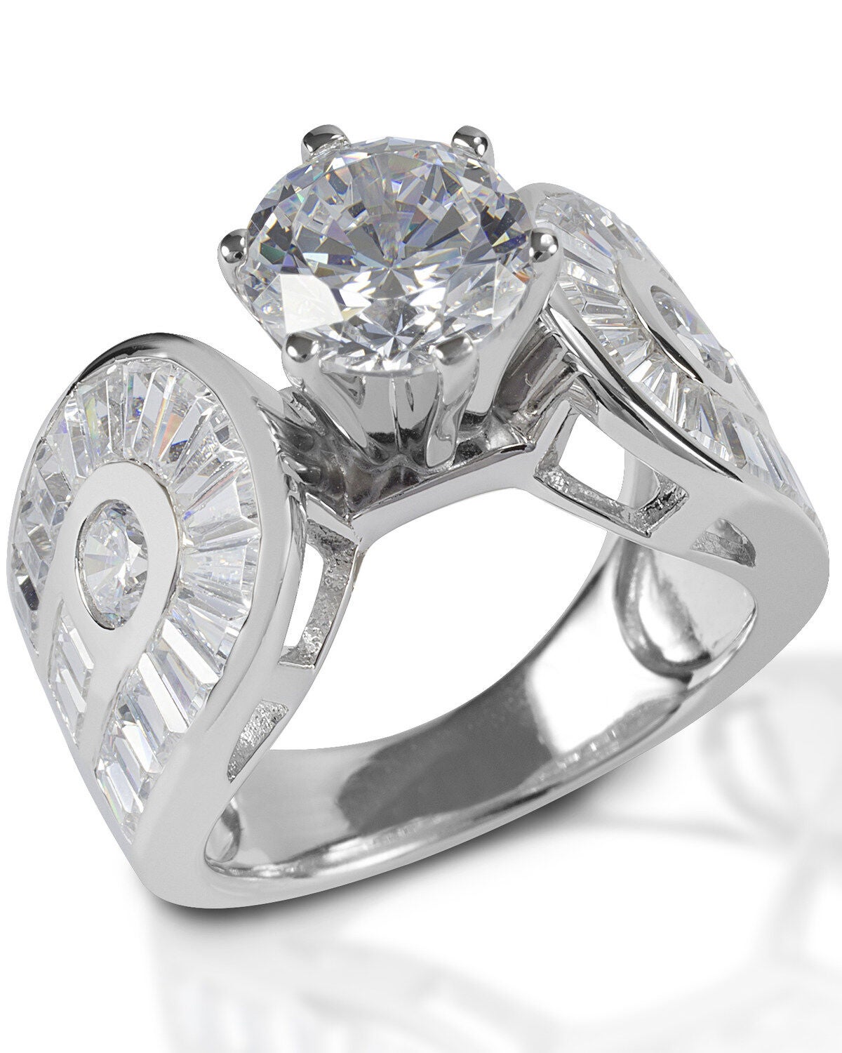 Kelly Herd Women's Horseshoe Solitaire Ring, Silver, hi-res