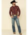 Image #3 - Wrangler Retro Premium Men's Navy Med Plaid Long Sleeve Western Shirt , , hi-res