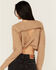 Image #4 - Cleo + Wolf Women's Reversible Cut Out Cropped Sweater, Bark, hi-res
