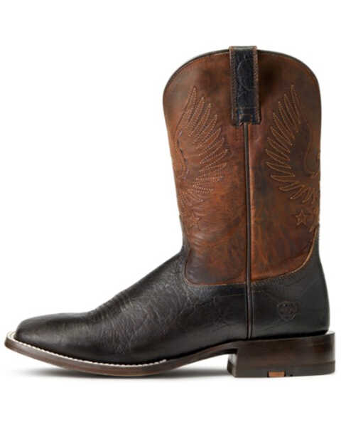 Ariat Men's Real Brown & Double Expresso Circuit Eagle Leather Western Boot - Broad Square Toe , Brown, hi-res