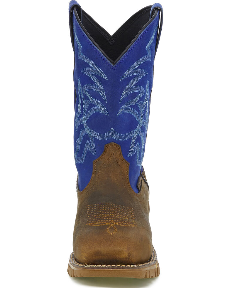 Tony Lama Men S Roustabout Blue Waterproof Western Work Boots Steel Toe Boot Barn