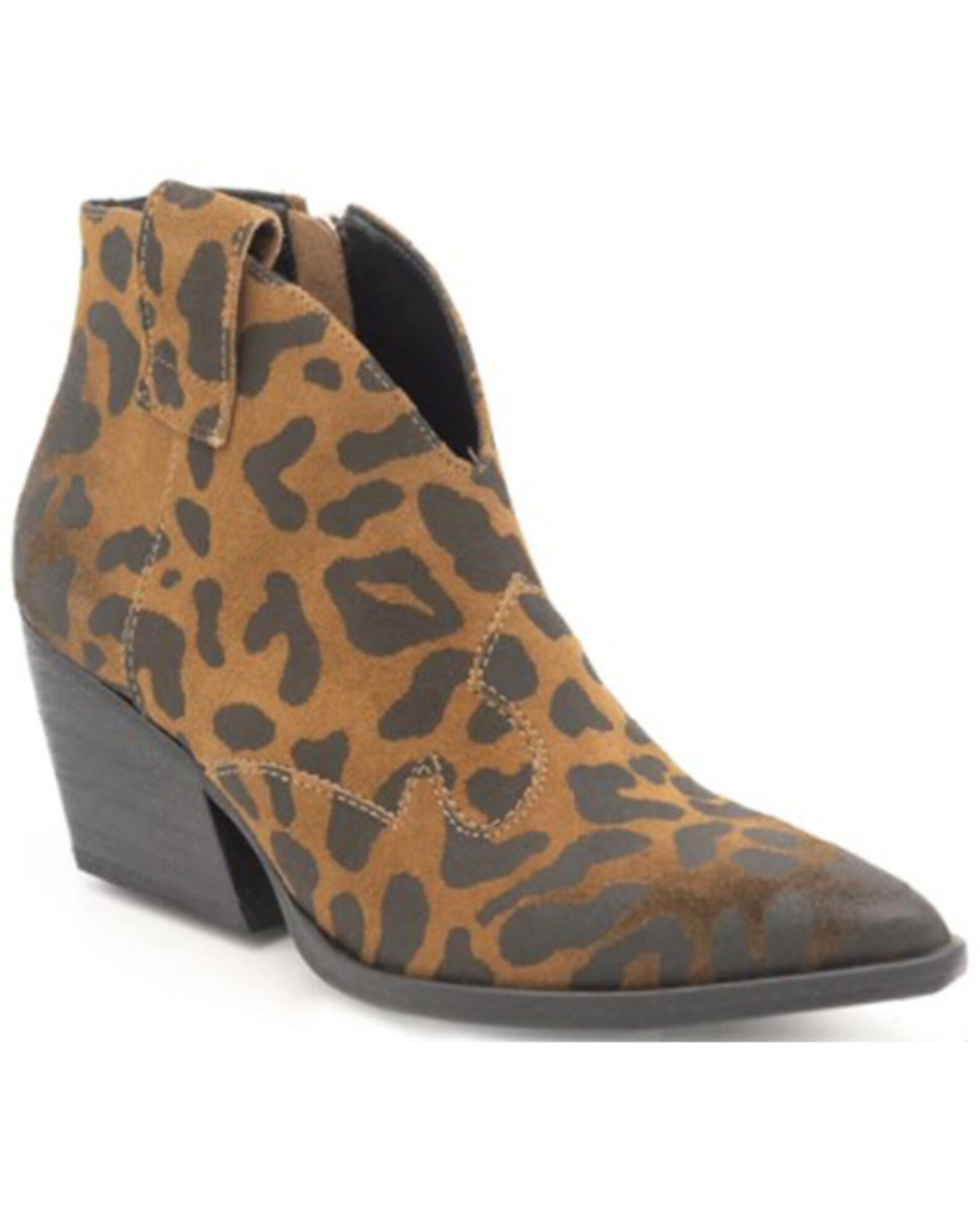 Pointed toe leopard booties shop