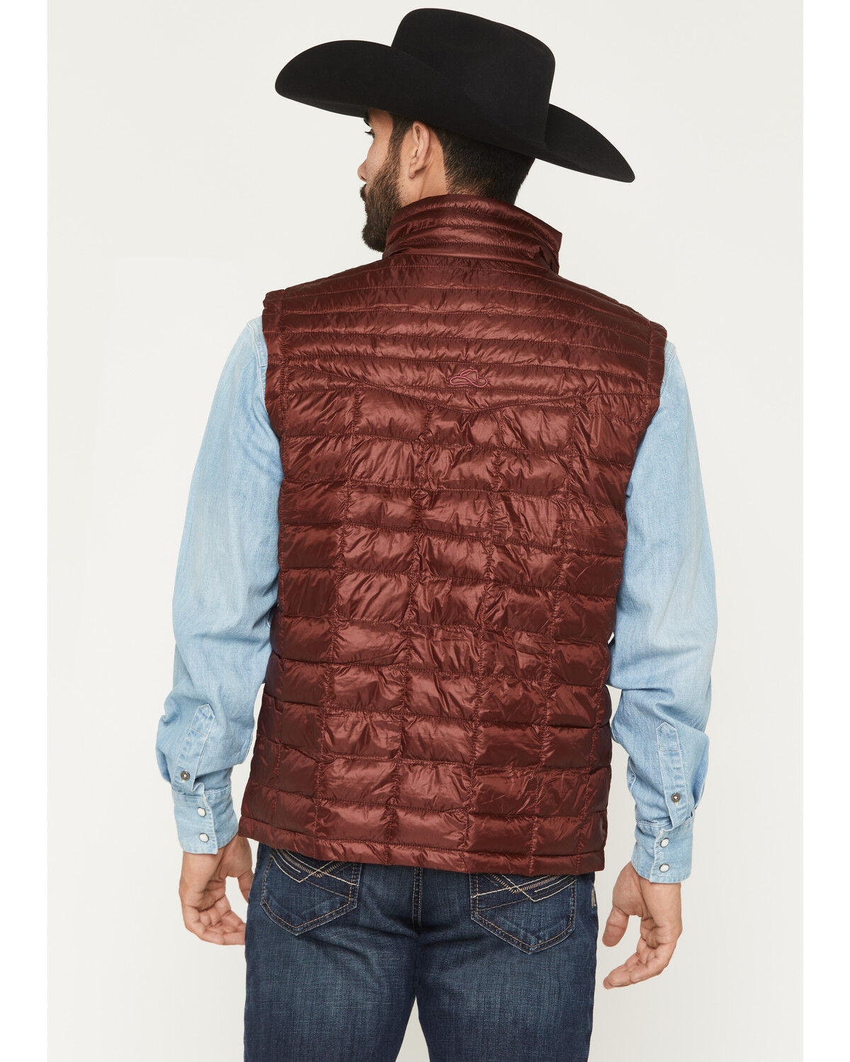 Image #4 - Resistol Men's Cold Bloq Puffer Vest, Burgundy, hi-res